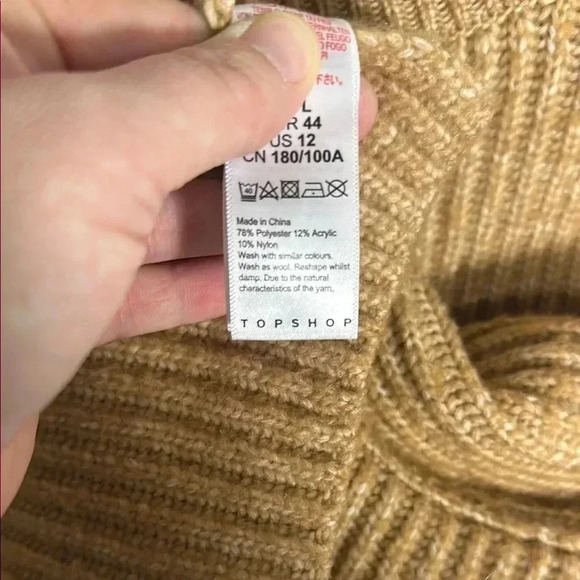 TOPSHOP Cozy Brown Turtleneck Sweater - Picture 8 of 8